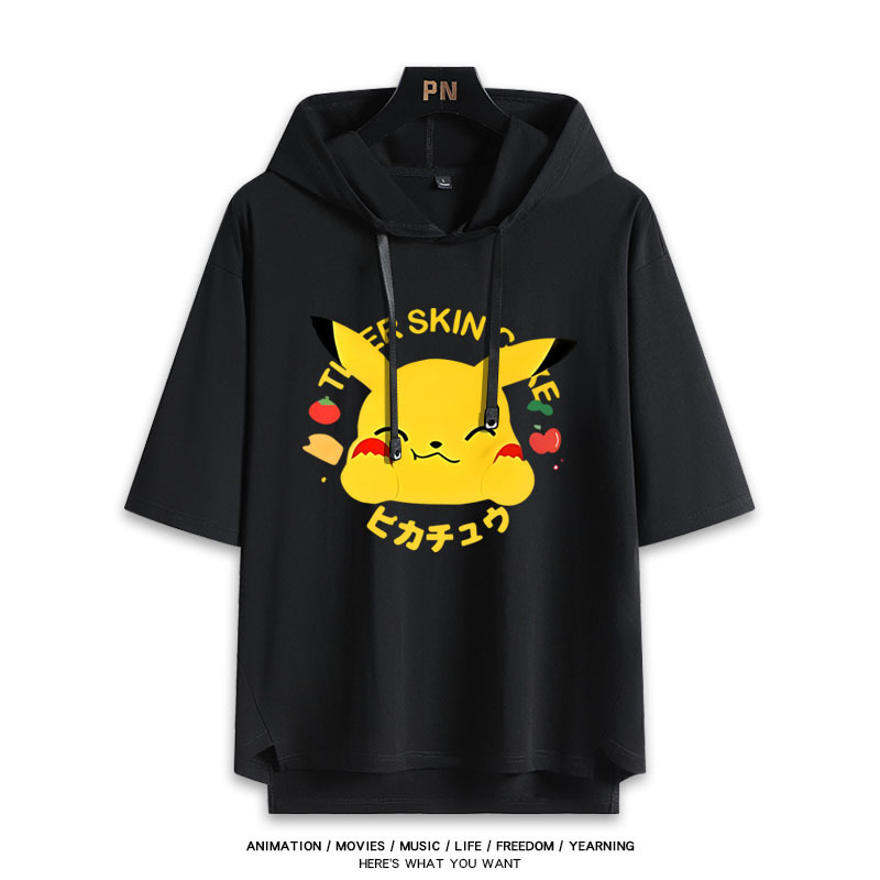 寶可夢新款 親子情侶男女款連帽短袖T恤