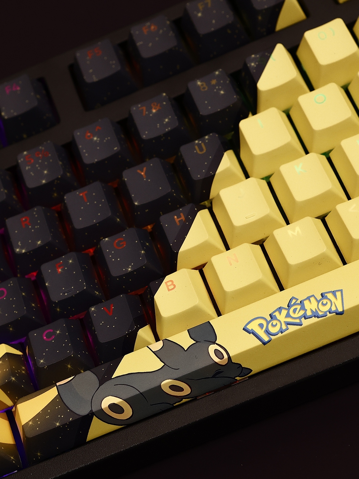 月亮伊布透光RGB108鍵標準配列衛星軸鍵帽-CASEZONE