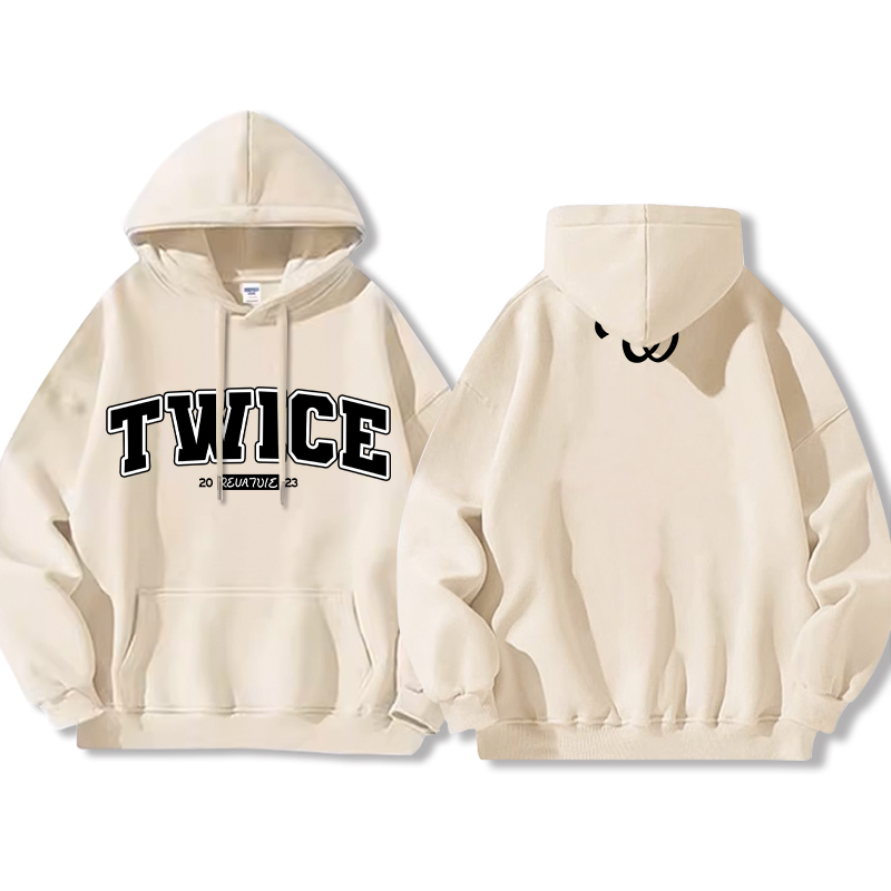 TWICE同款 寬鬆百搭 秋冬款 寬鬆連帽衛衣-CASEZONE