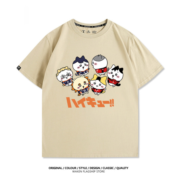 排球少年Xchiikawa 印花短袖T恤-CASEZONE