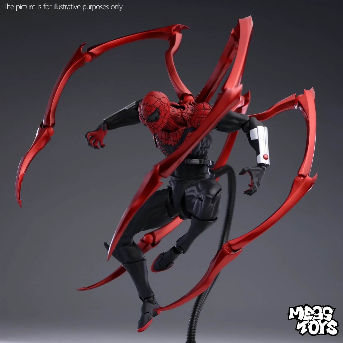 MESS TOYS 黑色鄰居 共生體蜘蛛俠 黑色毒液戰衣關節可動模型-CASEZONE