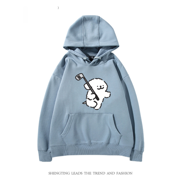 線條小狗新款 親子情侶男女款連帽衛衣-CASEZONE