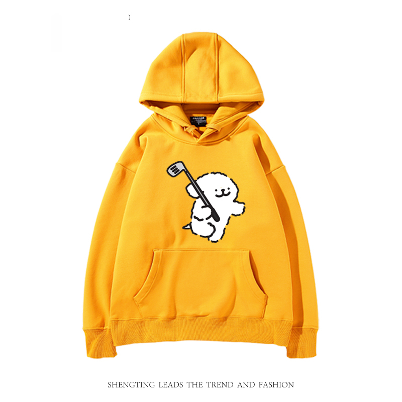 線條小狗新款 親子情侶男女款連帽衛衣-CASEZONE