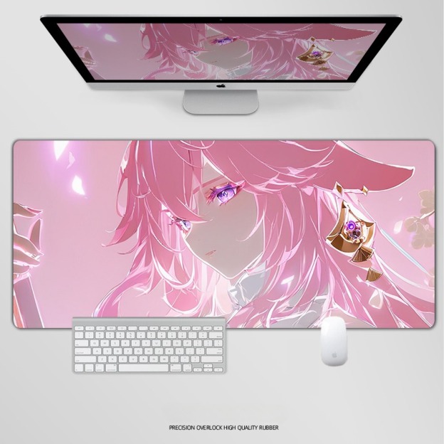 炫彩流光美女 主題桌墊 布質滑鼠墊-CASEZONE