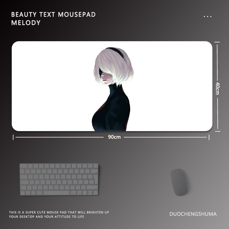 黑色動漫女孩 主題桌墊 布質滑鼠墊-CASEZONE