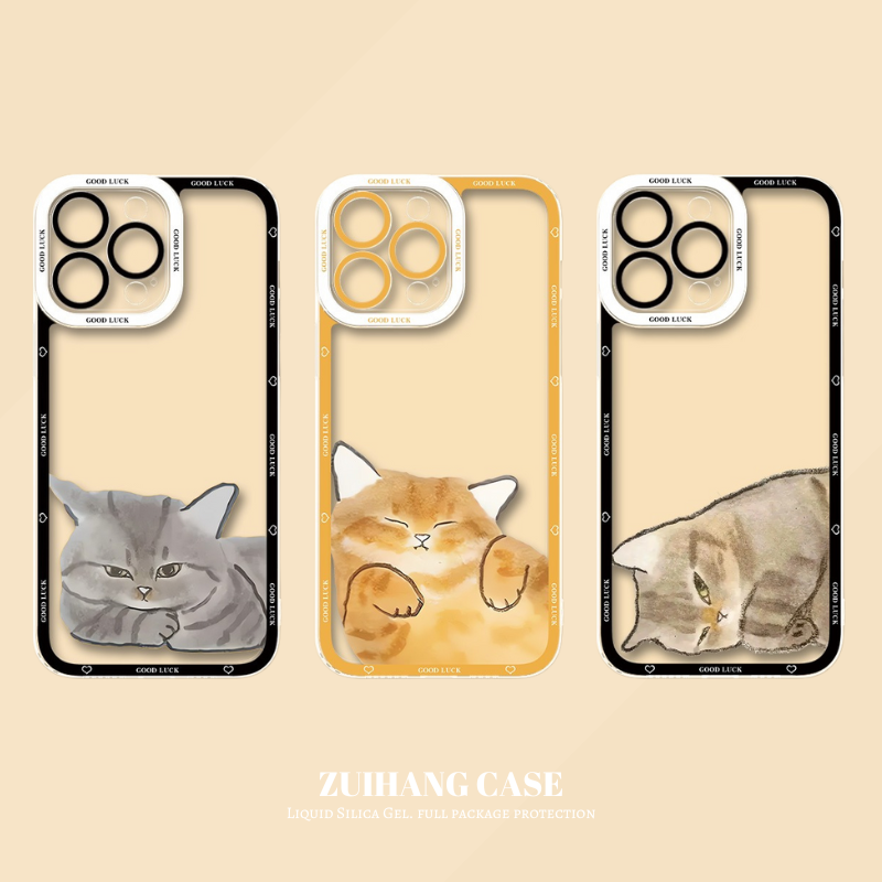 貓貓天使眼透明防摔軟殼-CASEZONE