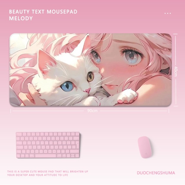 黑貓女孩 主題桌墊 布質滑鼠墊-CASEZONE