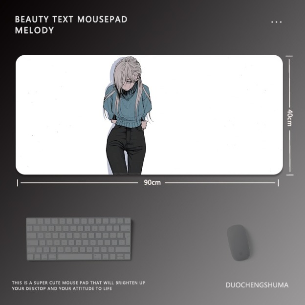 黑色動漫女孩 主題桌墊 布質滑鼠墊-CASEZONE