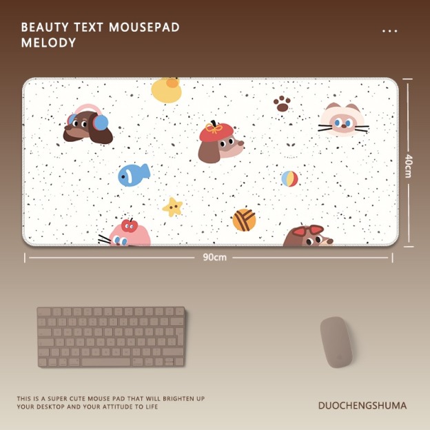 可愛星球小黑貓 主題桌墊 布質滑鼠墊-CASEZONE