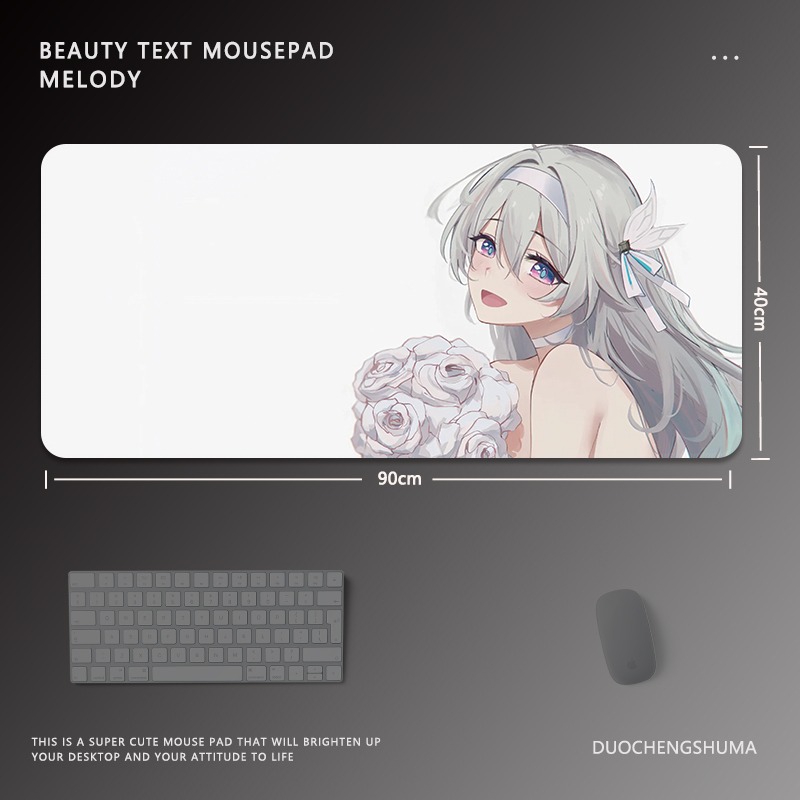 黑色動漫女孩 主題桌墊 布質滑鼠墊-CASEZONE