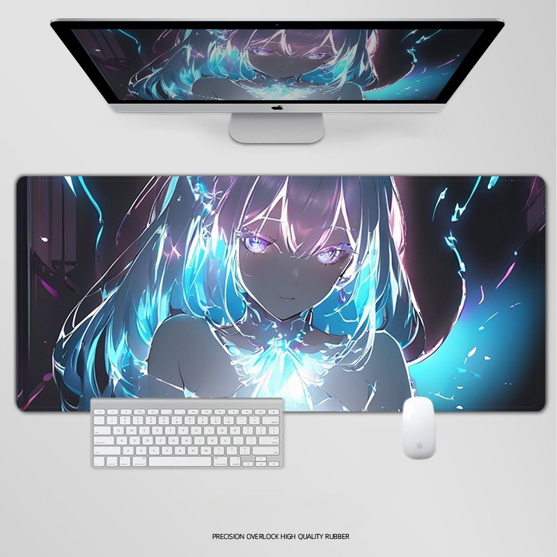 炫彩流光美女 主題桌墊 布質滑鼠墊-CASEZONE