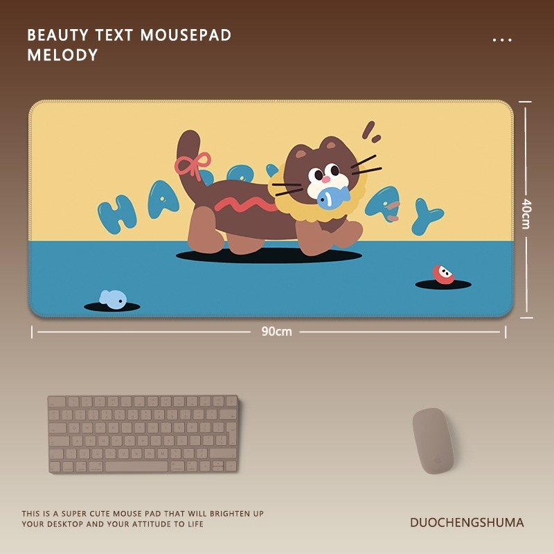 可愛星球小黑貓 主題桌墊 布質滑鼠墊-CASEZONE