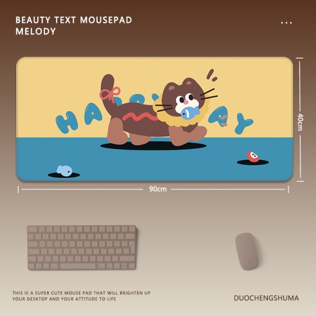 可愛星球小黑貓 主題桌墊 布質滑鼠墊-CASEZONE