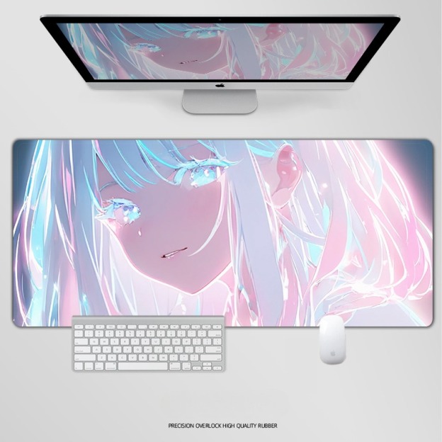 炫彩流光美女 主題桌墊 布質滑鼠墊-CASEZONE