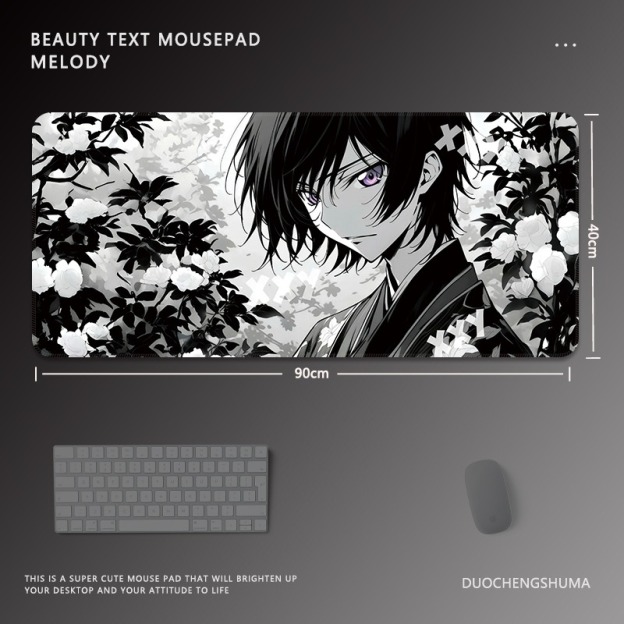 黑色動漫女孩 主題桌墊 布質滑鼠墊-CASEZONE