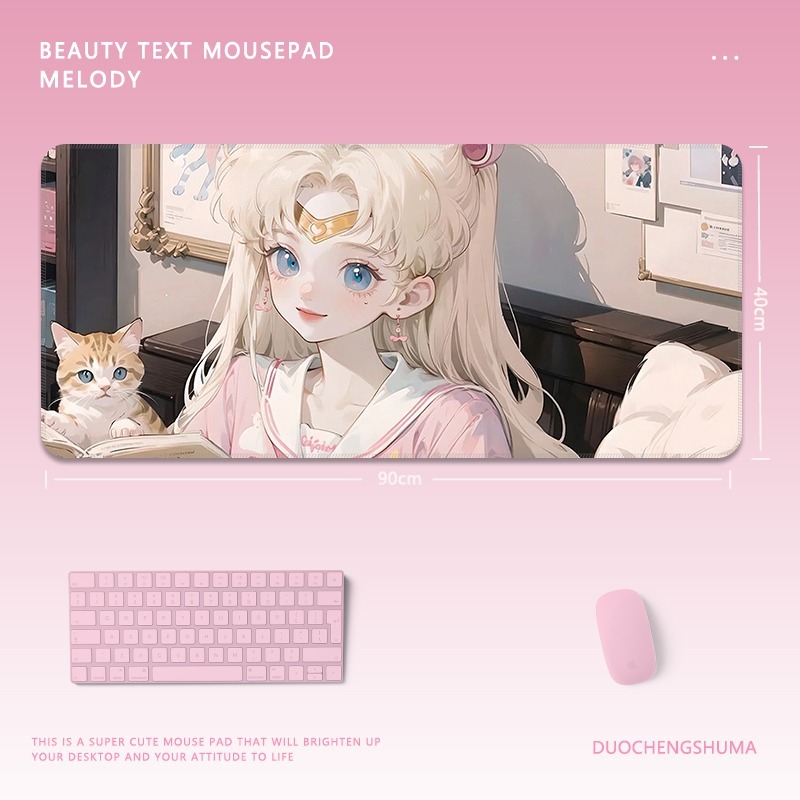 黑貓女孩 主題桌墊 布質滑鼠墊-CASEZONE