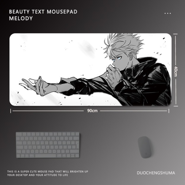 黑色動漫女孩 主題桌墊 布質滑鼠墊-CASEZONE