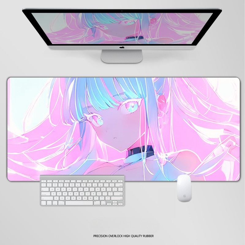 炫彩流光美女 主題桌墊 布質滑鼠墊-CASEZONE