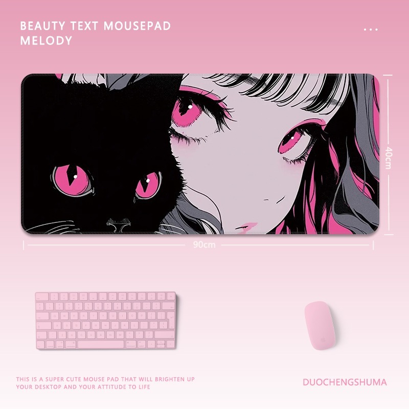 黑貓女孩 主題桌墊 布質滑鼠墊-CASEZONE