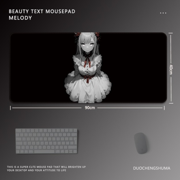 黑色動漫女孩 主題桌墊 布質滑鼠墊-CASEZONE