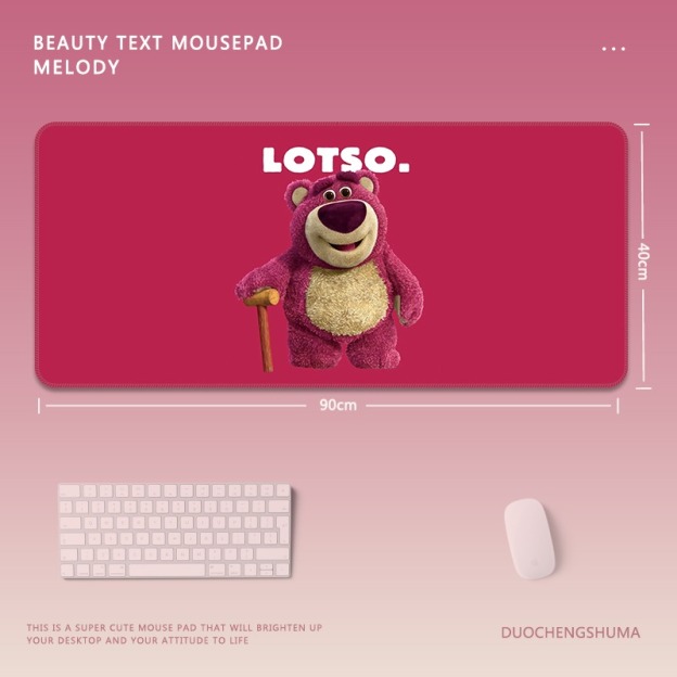 草莓熊 主題桌墊 布質滑鼠墊-CASEZONE