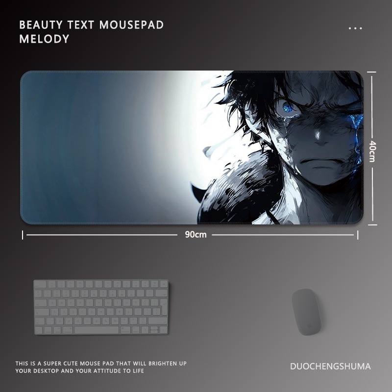 黑色動漫女孩 主題桌墊 布質滑鼠墊-CASEZONE