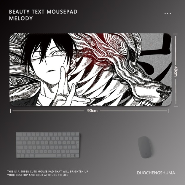 黑色動漫女孩 主題桌墊 布質滑鼠墊-CASEZONE