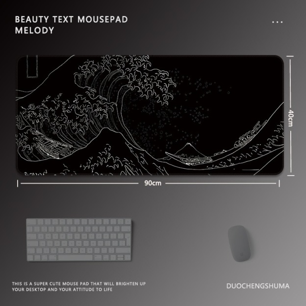 黑色動漫女孩 主題桌墊 布質滑鼠墊-CASEZONE