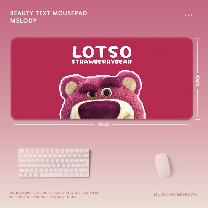 草莓熊 主題桌墊 布質滑鼠墊-CASEZONE