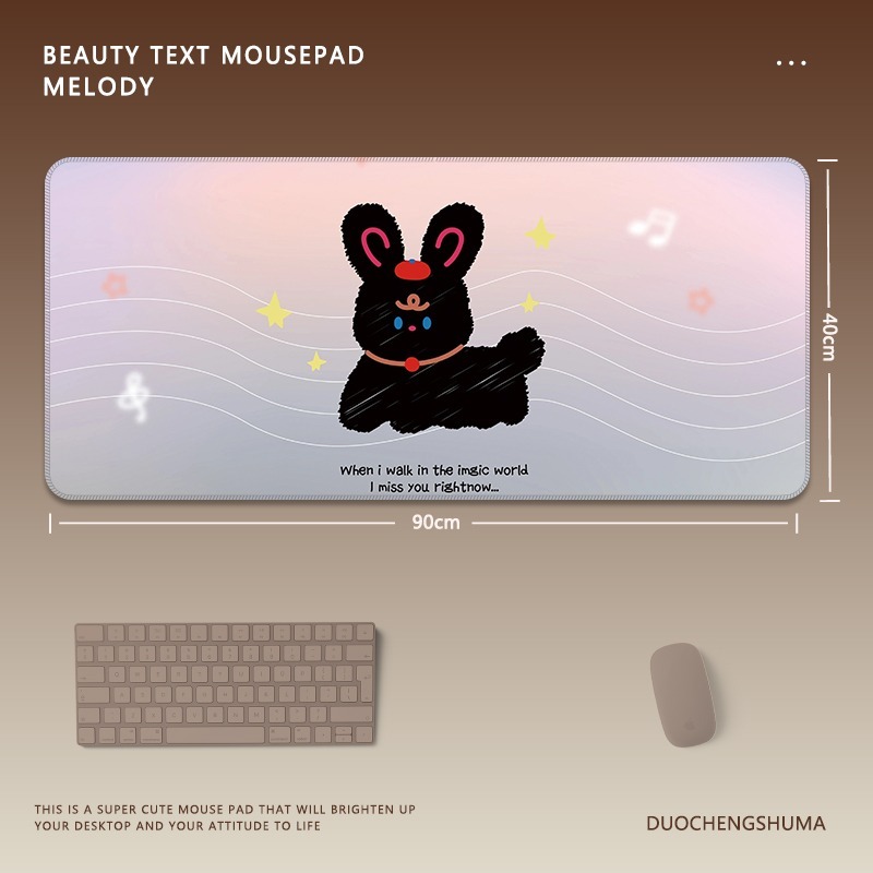 可愛星球小黑貓 主題桌墊 布質滑鼠墊-CASEZONE