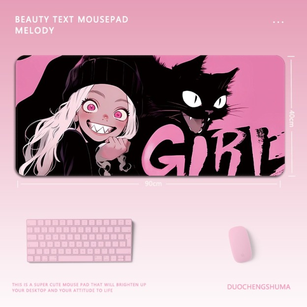 黑貓女孩 主題桌墊 布質滑鼠墊-CASEZONE