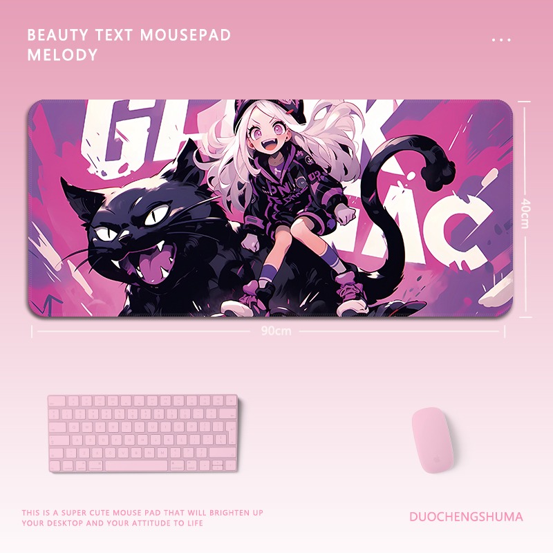 黑貓女孩 主題桌墊 布質滑鼠墊-CASEZONE