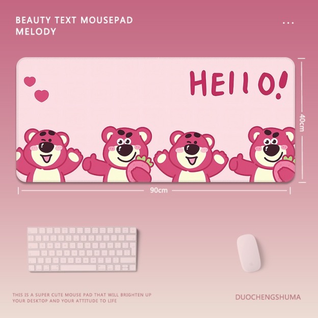 草莓熊 主題桌墊 布質滑鼠墊-CASEZONE