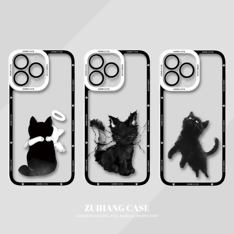 小貓咪 天使眼透明防摔軟殼-CASEZONE