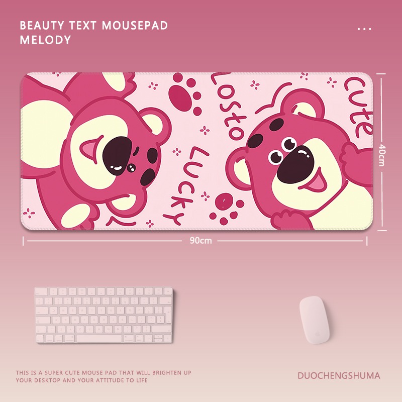 草莓熊 主題桌墊 布質滑鼠墊-CASEZONE