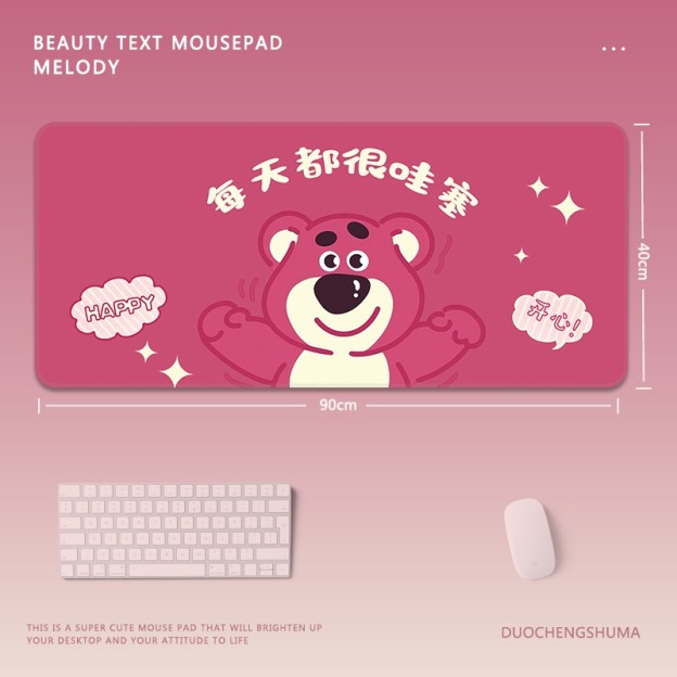 草莓熊 主題桌墊 布質滑鼠墊-CASEZONE