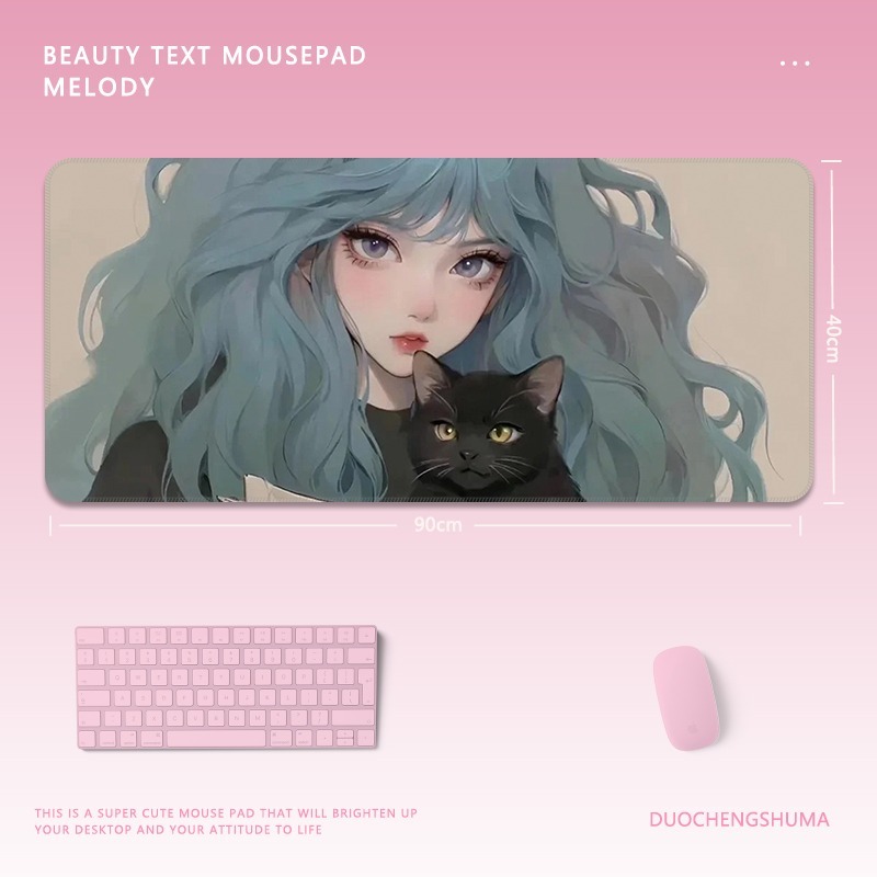 黑貓女孩 主題桌墊 布質滑鼠墊-CASEZONE