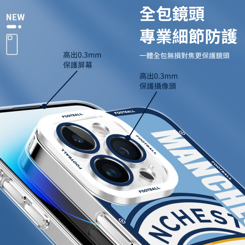 足球俱樂部透明防摔手機殼-CASEZONE