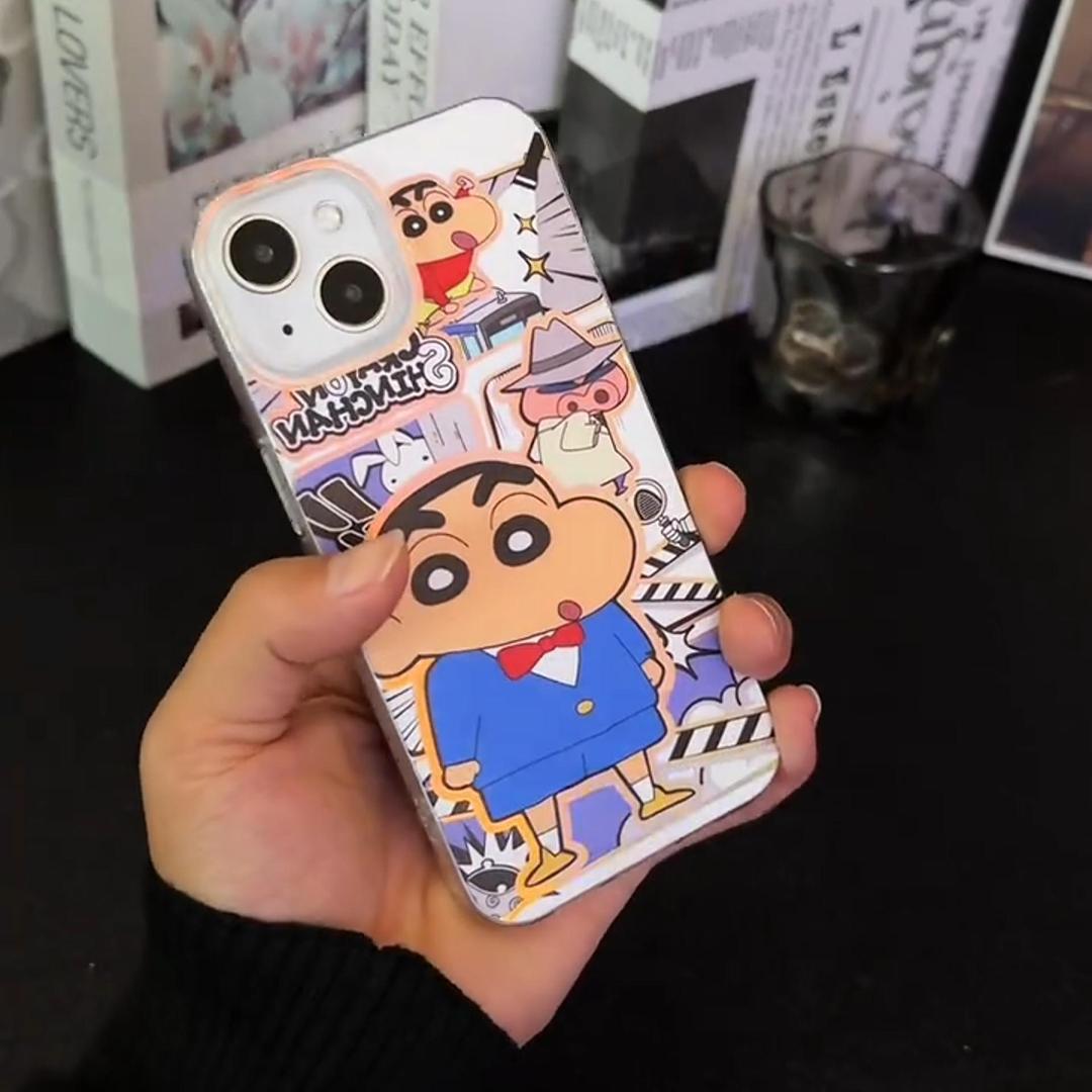 蠟筆小新 極光金漸變手機殼