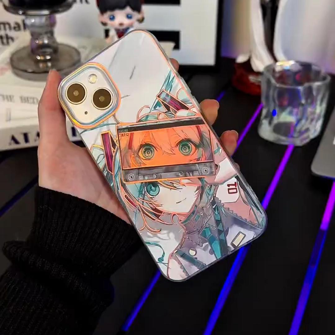 蠟筆小新 極光金漸變手機殼