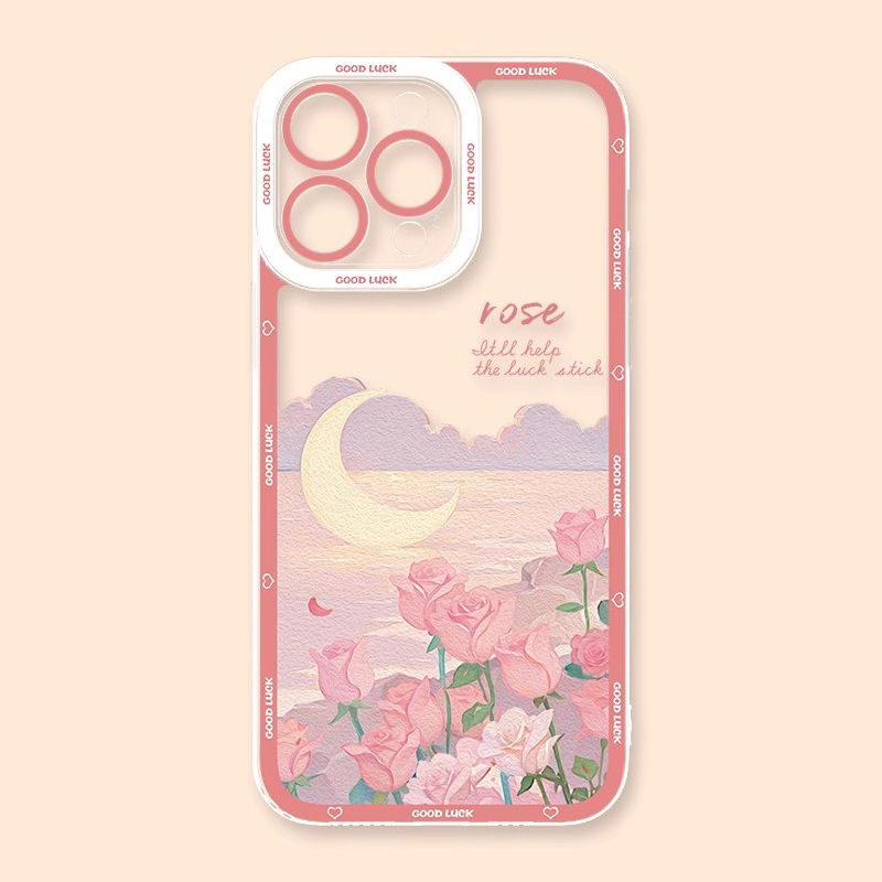 花海油畫透明防摔軟殼-CASEZONE