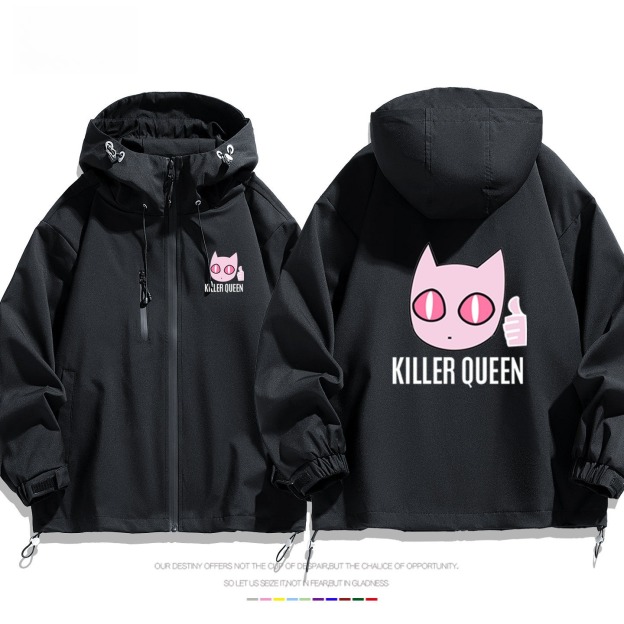 JOJO的奇妙冒險殺手皇后吉良吉影周邊 男女同款秋冬衝鋒衣