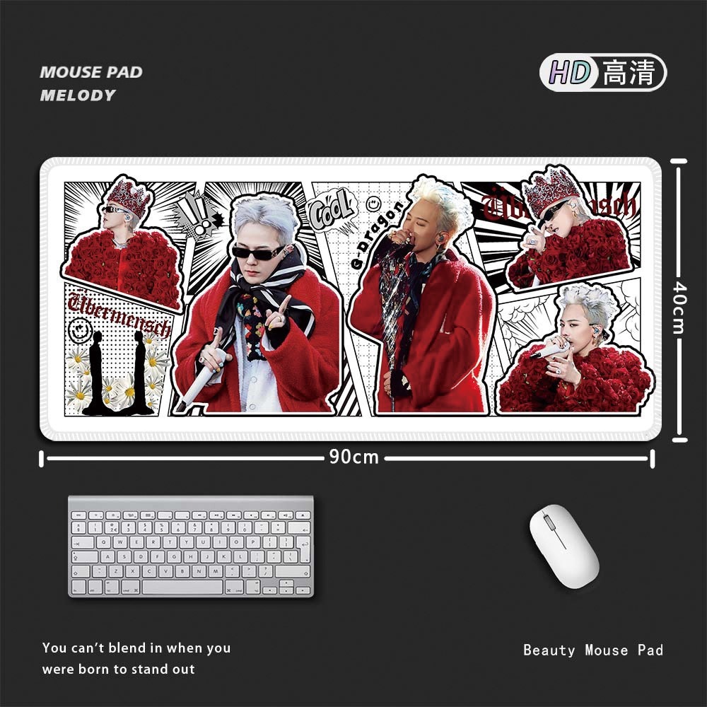 權志龍 GD G-DRAGON 大尺寸滑鼠墊｜BIGBANG小雛菊主題桌墊 電腦鍵盤墊