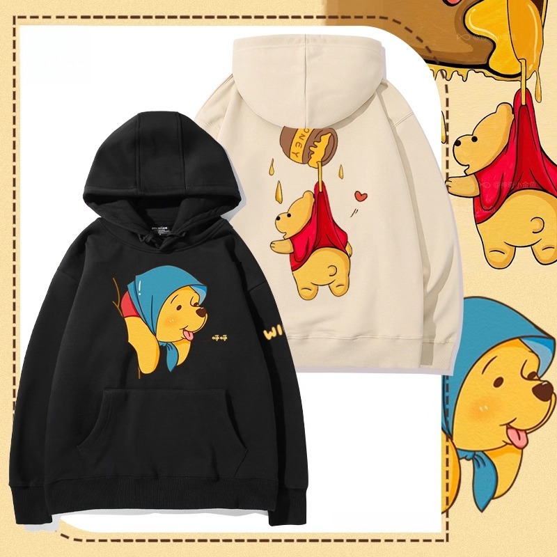 小熊維尼 聯名衛衣2025秋冬新款親子情侶裝連帽衛衣