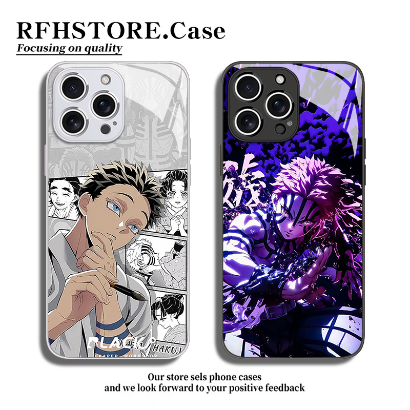 鬼滅之刃猗窩座戀雪 新款高清全包防摔玻璃殼