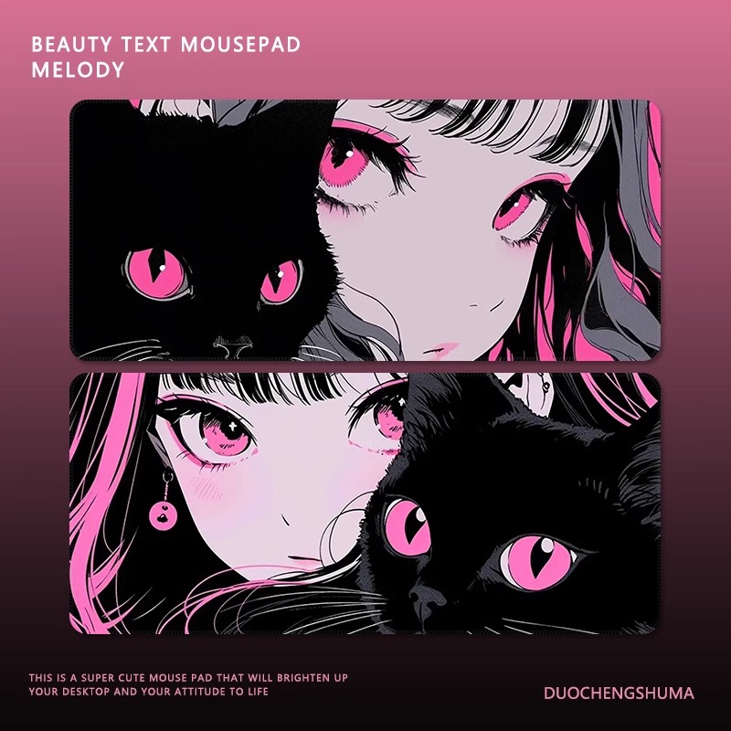 黑貓女孩 主題桌墊 布質滑鼠墊-CASEZONE