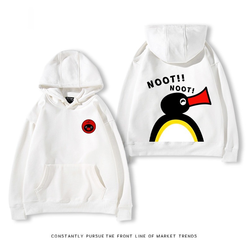 企鵝Pingu 秋冬新款 親子情侶裝連帽衛衣
