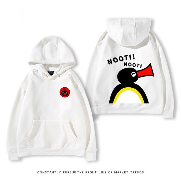企鵝Pingu 秋冬新款 親子情侶裝連帽衛衣
