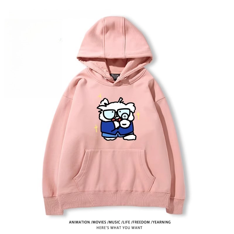 缐條小狗X名偵探柯南新款 親子情侶男女款連帽衛衣