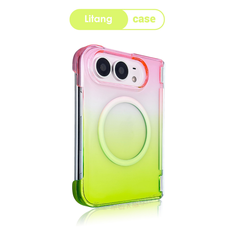 iPhone Duo 折疊手機殼｜漸變磁吸防摔殼・金屬支架保護殼